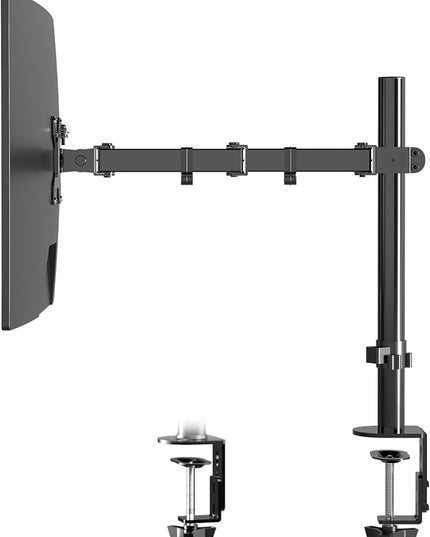 Pholiten Single Monitor Arm Desk Mount, Holds Screens up to 32 inch,Holds Up to 22lbs,Fully Adjustable Stand with C-Clamp and Grommet Base,100x100 Vesa Monitor Stand