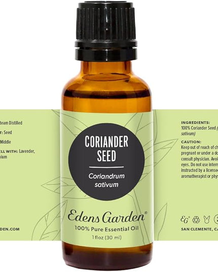 Edens Garden Coriander Seed Essential Oil- 100% Pure Premium Grade, Undiluted, Natural, Therapeutic, Aromatherapy, The Best for Diffuser, Skin, Candle, Kid Safe 30 ml (1 fl oz)