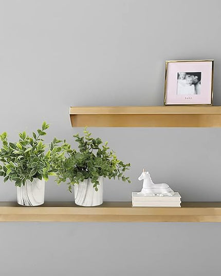 Hollyone Faux Plants Indoor Artificial Mini Potted Plants Plastic Green Plant Small Fake Plants Eucalyptus Decor in Pots for Home Table Room Bathroom Decor