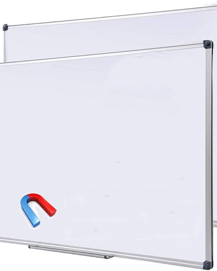 2 Pack 48 x 36 Large Magnetic Dry Erase Board with Removable Marker Tray| Commercial Quality Wall-Mounted Aluminum Message Presentation White Board for Home Office Classroom