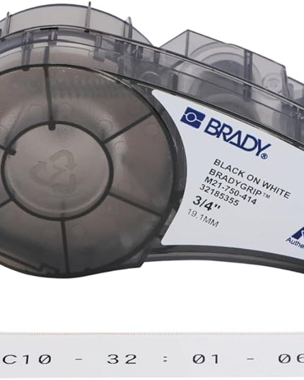 BradyGrip Authentic (M21-750-414) Print-on Hook Labels with Ribbon Featuring Velcro® Brand Hook for M21 Printers - 0.75"