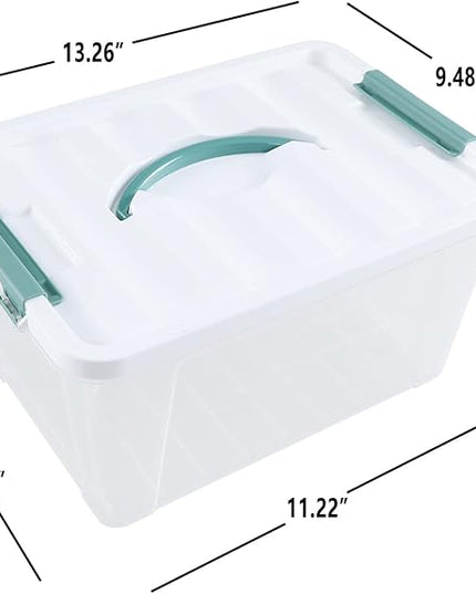 Gainhope 6 Packs 14 L Plastic Stackable Storage Bin Container Box with Latching Lid, Clear Organizer Bins with Handle