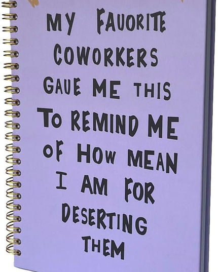 NeatNiche Spiral Notebooks For Work- Hardcover Gold coil-bound Journal Dairy For Women, 5.8"x8.3",Funny Going Away Gifts For Coworkers,Sarcastic Farewell Gifts,Coworker Leaving Gift,New Job Or Birthday Gift (Purple)