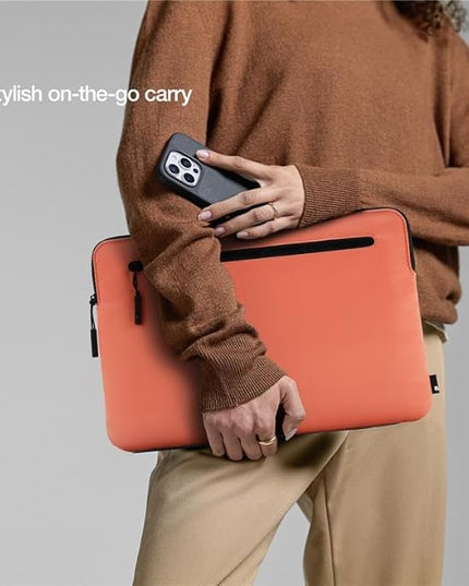 Incase Compact Laptop Sleeve with Flight Nylon MacBook/Laptop/iPad/Tablet Sleeve, and Cover, Lightweight, Weather Resistant, with Slip Pocket for Accessories (Misty Orange, 14-Inch)