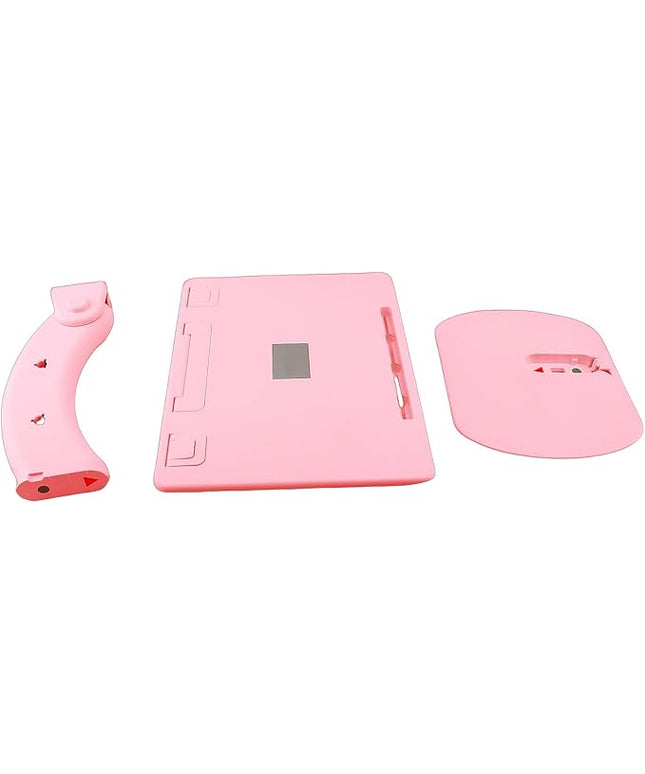 HURRISE Car Seat Tray Table, Portable Lap Desk for Laptop Tablet Book Food with Angle 0-60 Degree 4 Gears, for Front Rear Passenger Driver Seat Car Travel Camping (Pink)