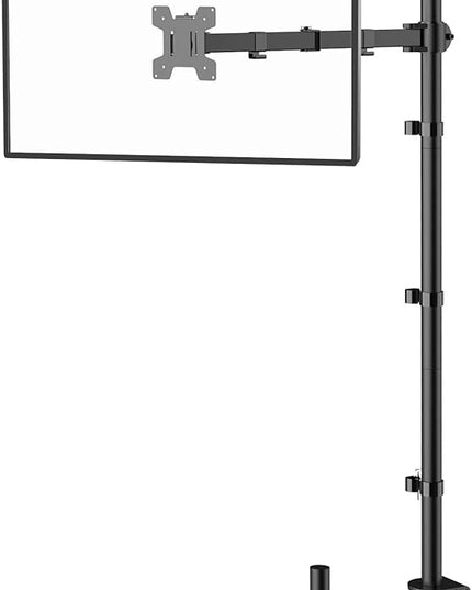 WALI Single Monitor Stand Desk Mount, 39 inch Tall Monitor Stand Fully Adjustable, Articulating Arm for Computer Screen up to 32 inch, 22lbs (M001XXL), Black