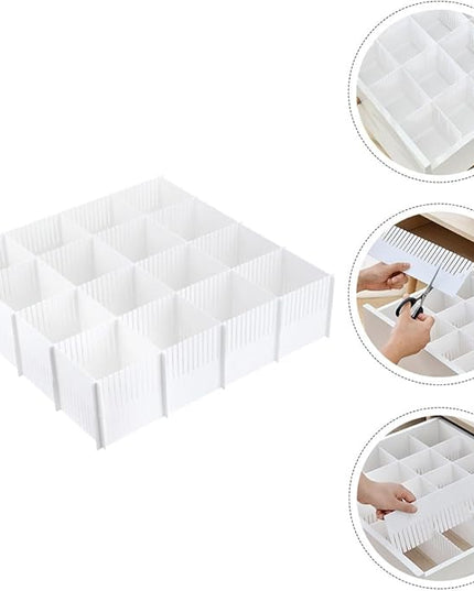 10pcs Home Drawer Dividers Combination Organizers for Socks Underwear Makeup Closet Storage Neat Partition Separators White