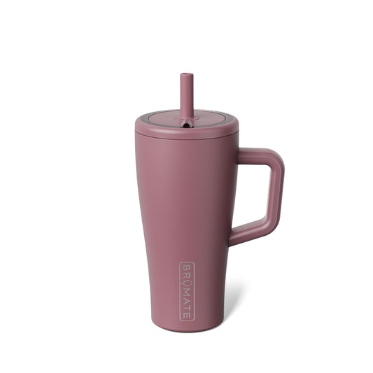 BrüMate Era 20 oz Tumbler with Handle and Straw | 100% Leakproof Insulated Tumbler with Lid and Straw | Made of Stainless Steel | Cup Holder Friendly Base | 20oz (Rose Taupe)