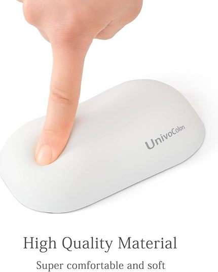UnivoColors Design-Wave Wrist Rest, Artificial Sheepskin+Memory Foam+Ergonomic+Anti-Slip Gel, Resilience Support During Work and Gaming,Mouse Accessory,White