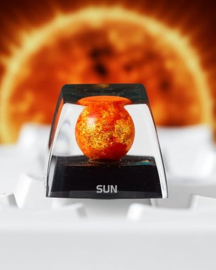 Sun Artisan Keycap R1 SA Profile Custom Solar System Planets Keycaps 1U ESC Handmade Resin Gaming Galaxy Key Cap Cherry MX Switch Compatible Mechanical Keyboard Space Lover Gift
