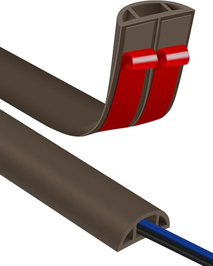 Floor Cord Covers for Wires 3.3FT Cable Hider Wire Cover Self Adhesive Cord Hider Floor for Offices, Homes, Workshops, Warehouses Cable Cavity 0.39" W x 0.27" H