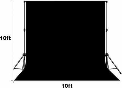 Photo Backdrop Black Background Cloth Professional Photography 10x10ft Seamless Design Eliminates Wrinkle Portrait Photography Wedding Dark Theme Decorations