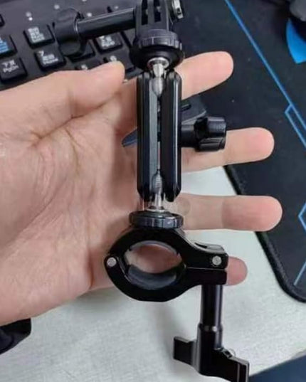 Neewer Action Camera Pole Mount with Two 360° Ball Heads 1/4" Screw Action Camera Adapter, Holder Clamp for Motorcycle Bike Handlebar, Compatible with GoPro Hero13 12 11 10 9 Max360 Insta360 DJI Osmo
