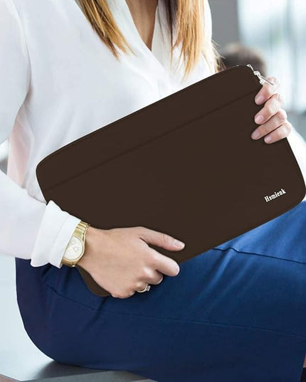 Laptop Sleeve Bag 15.6 inch, Shockproof Protective Notebook Case with Accessory Pocket, Briefcase Carrying Laptop Sleeve for 15.6" HP, ASUS, Dell, Lenovo, Acer -Coffee