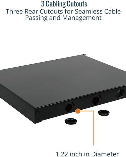 Tecmojo 1U Rack Drawer,Rack Mount Drawer for 19in Network Equipment/Server/AV Rack or Cabinet Enclosure,Sliding and Lockable Server Rack Drawer - Load-Bearing 22lb (10kg),with Cable Management Holes
