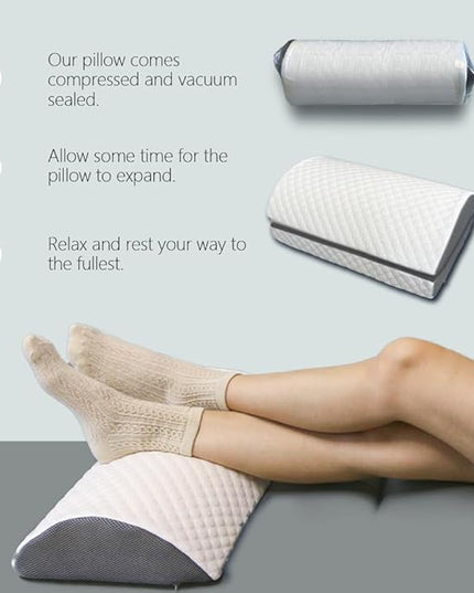 Foot Rest Pillow for Under Desk at Work Office Footrest High Density Memory Foam Cooling Fabric Height Adjustable Foot Elevation Firm Feet Rest