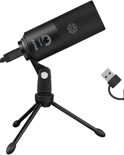 FIFINE USB Microphone, Metal Condenser Recording Microphone for MAC OS, Windows, Cardioid Laptop Mic for Recording Vocals, Voice Overs, Streaming, Meeting and YouTube Videos-K669B