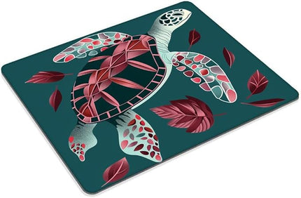 Square Mouse Pad Colorful Turtle,Leaves and National Flag-3,Gaming Mouse Pads for Desk,Soft Computer Waterproof Non-Slip Mouse Mat