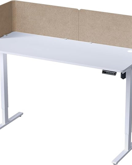 Desk Privacy Panel,2PCS L-Shaped Clamp-On Office Desk Divider,2-in-1 Adjustable Acoustic Desktop Partition Or Under Desk Modesty Screen,for Office,Home,Felt(Dark Camel, 47.2" x 17.7")