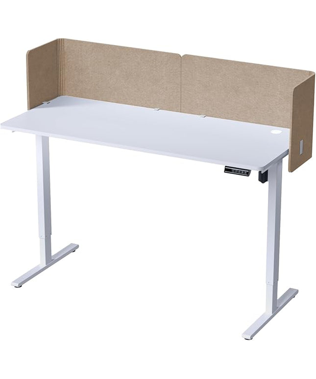 Desk Privacy Panel,2PCS L-Shaped Clamp-On Office Desk Divider,2-in-1 Adjustable Acoustic Desktop Partition Or Under Desk Modesty Screen,for Office,Home,Felt(Dark Camel, 47.2" x 17.7")