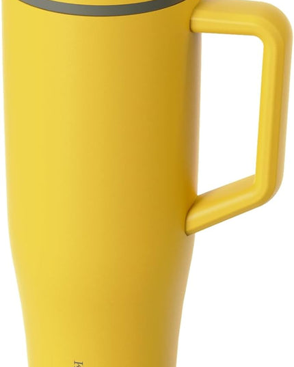KISSKIND 40 oz Tumbler with Handle and Straw | Lumi Spin Hidden Straw 100% Leakproof Insulated Tumbler | Stainless Steel Water Bottle for Mom, Nurse, Teacher | Ginger