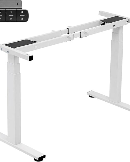 TOPSKY Dual Motor 3 Stage Electric Adjustable Standing Desk Frame for up to 80”x31.5” Table Tops Heavy Duty 300lb Load Capacity for Home Office (White Frame Only)