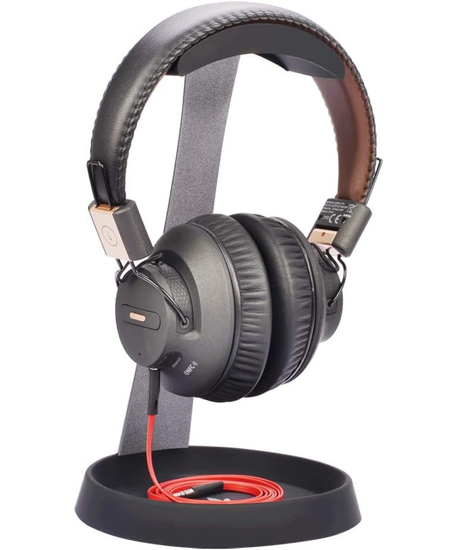 Avantree HS102 - Metal & Silicone Headphone Stand Hanger with Cable Holder, Black Desk Earphone Mount Rack, Fancy Music Studio Accessories