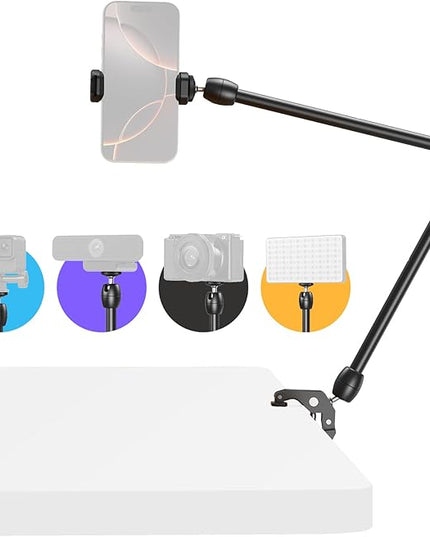 SMALLRIG Desktop Magic Arm Support with Crab-Shaped Clamp Kit, Aluminum Alloy, 24.3x4.5x1.1 in, 0.6lb Payload, for Smartphones, Webcams, Action Cameras, 5624