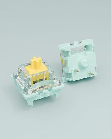 Jade Series 3.0 Yellow Linear Keyboard Switches,3-Pin 55gf 20mm Dual-Stage Spring Pre-lubed Switches for MX Mechanical Keyboard(Yellow,108Pcs)