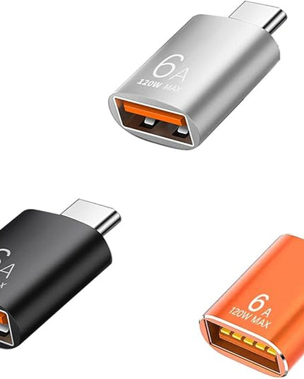 Pastall 10 Pack 10Gbps/120W USB C to USB3.1 Adapter, Silver Type C Male to USB Female Adapter for Smartphone, PC, Laptop, Tablet, Keyboard etc.