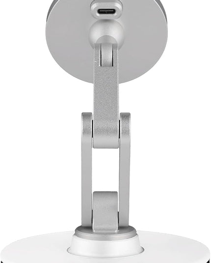 ClikDock Cell Phone Magnetic Wireless Charger Stand, 360° Spin, Aluminum Construction, Compatible with MagSafe Phones for iPhone & Andriod (Platinum)