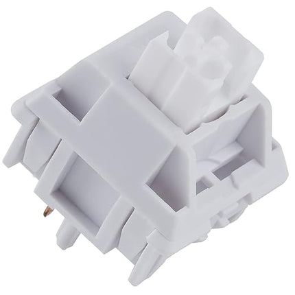 WS White Linear Mechanical Keyboard Lubed Switches, 5-Pin 45gf Quiet Pre-Lubed Switches with Standard MX Structure (35pcs)