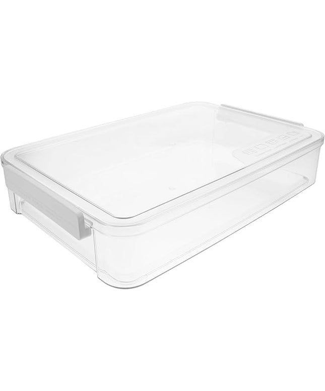 Transparent Document Storage Box with Snap-tight Lid Wear-resistant File Organizer for Home Office Large Clear File Box for Document and Paper Storage Desktop Filing