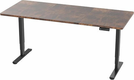 VIVO Electric 71 x 30 in Dual Motor Rustic Sit Stand Desk, Memory Height Adjustment, 2B Series, Vintage Brown Top Black Frame, DESK-KIT-2B7N