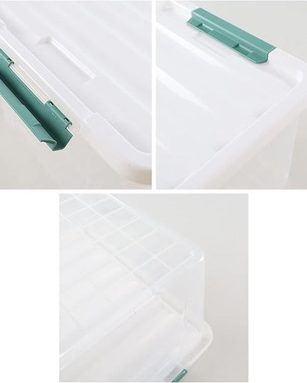 6 Packs 35 L Clear Plastic Stackable Storage Container, Storage Bins with Lids