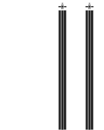 TARION Modular Base Extension Rod - 43.3"/110cm Extension Pole Set (2× 21.6" Sections) Compatible with Titanrig Cart Products