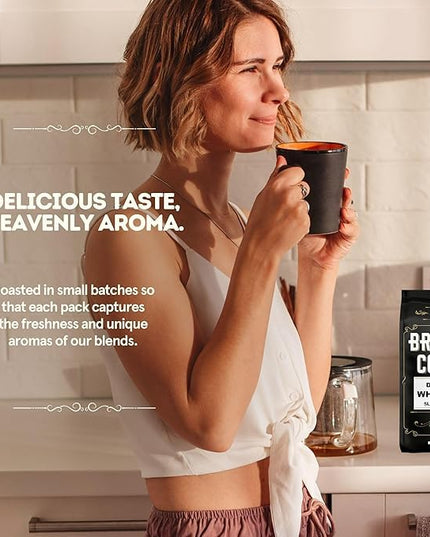 BROOKLYN COFFEE Whole Bean, Classic Dark Roast (5lb) Bold, Smooth Taste, Intense Aroma - Fresh Bulk Coffee Beans Roasted Weekly in NYC