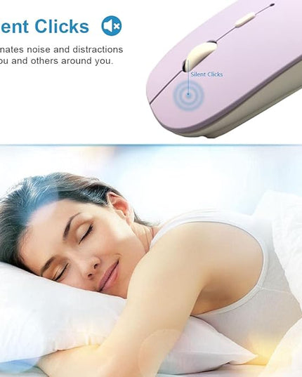 SUNGI Bluetooth Mouse,Rechargeable Wireless Mice for MacBook Pro/MacBook Air,Bluetooth Wireless Mouse for Laptop/PC/Mac/iPad pro/Computer,Purple
