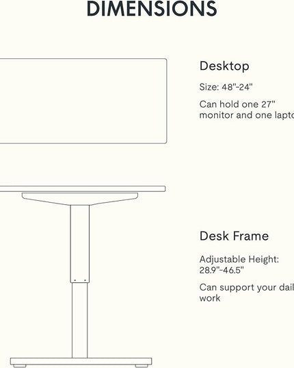 FLEXISPOT EN1 One-Piece Standing Desk, 48"x24" Seamless Desktop Electric Height Adjustable Desk for Home Office, Multi-Monitor Setups & Easy Assembly, Maple
