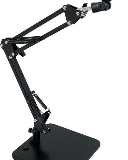 Rockville iSTAND 75 Desktop Boom Arm Stand, Mic/Phone/Tablet/Webcam Holder, Weighted Steel Base, 360-Degree Swivel, Anti-Scratch Grip, for Podcasting and Streaming