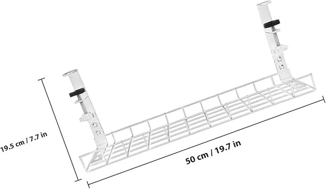 Under Desk Cable Management Tray Cord Organizer Rack 500Mm No-Drill Wire Storage Holder for Office Desk Power Cord Management