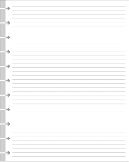Letter Size Discbound Refill Paper, 11 Disc Paper Refill for Note-Taking System Discbound Planner, 100Sheets / 200Pages Discbound Paper, 100gsm, White, 8.5'' x 11''