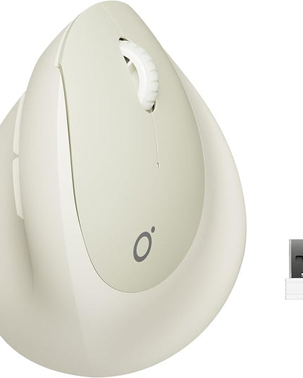 Q7 Vertical Ergonomic Mouse, Wireless Bluetooth Mouse (BT5.0/3.0+2.4G), 5-Level Adjustable DPI up to 4000, Quiet clicks, Multi Devices Computer Mouse for Laptop/PC/Mac-Grey