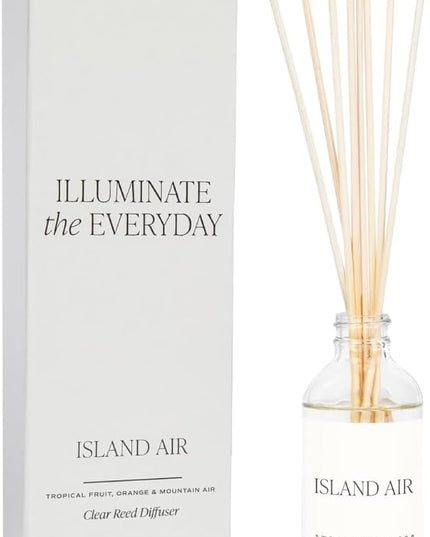 Sweet Water Decor Island Air Reed Diffuser Set | Tropical Fruits, Citrus, Sugar, Exotic Mountain Greens | Long Lasting | Summer Diffuser Oil