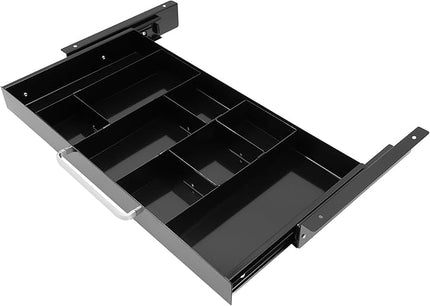 21.5" Under Desk Storage Drawer, Black Sliding Pull-Out Drawer for Sit Stand Workstation