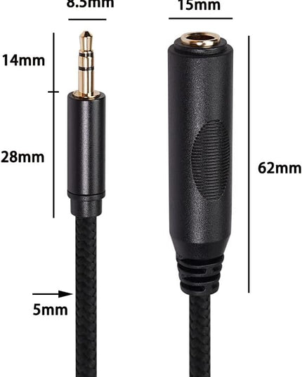 Smithok 2 Pack 3.5mm to 1/4 inch Female Headphone Adapter, Quarter 1/4 inch 6.35mm Stereo Female Jack to 1/8 inch 3.5mm Male Audio Adapter for Headphone, Amplifiers, Guitar, Amp etc.- 12inch/30cm