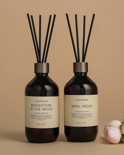 COCODOR Premium Reed Diffuser/Cypress/16.9oz(500ml)/1 Pack/Fragrance Scent Essential Oil Stick Diffuser Set for Bedroom Bathroom Home Décor