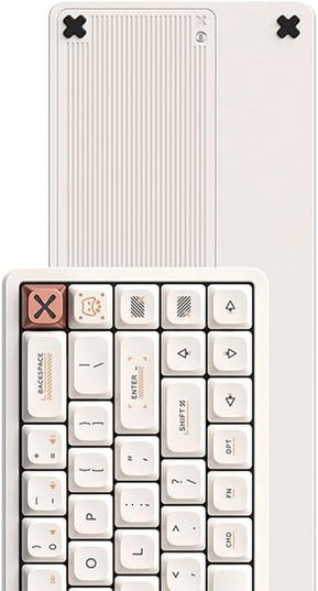IQUNIX Magi65 Low Profile Mechanical Keyboard Wireless 65% Keyboard Ultra Slim for Creamy Typing, Hot Swappable, RGB Backlit, PBT Keycaps, Aluminum Case, BT/2.4G/USB-C, for Mac/Windows (Ochre White)
