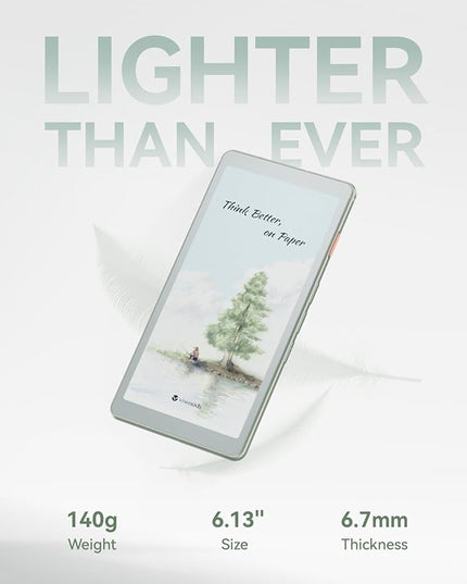 6.13'' AiPaper Reader C with Color Display, E Ink eReader Device with Adjustable Warm and Cool Light, Ultra-Thin & Light, AI Integrated, 128GB Storage