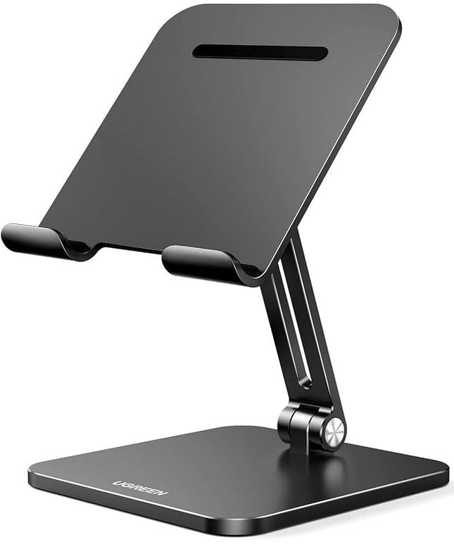 UGREEN Tablet Stand Compatible for iPad Desk Stand Holder Adjustable Aluminum Thicker Base Compatible with iPad Pro Air Mini 13 12.9 11 Inch Home Office Desk Accessories Black